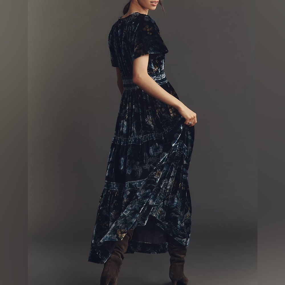 NWT Anthropologie Size Small The Somerset Velvet Maxi Dress - Picture 8 of 16